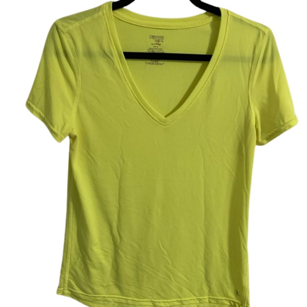 Danskin Now neon yellow exercise t-shirt